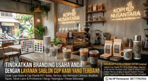 Sablon Cup Plastik PET 22 oz Datar