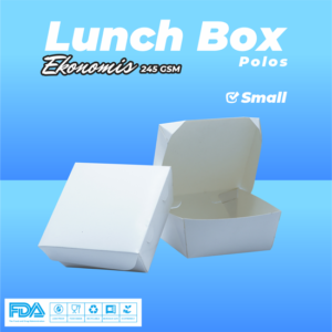 16994400952163-small-polos1 Sablon Paper Lunch Box Ukuran S / 300ml Kemasan Makanan Ringkas & Higienis Modern dan gratis desain