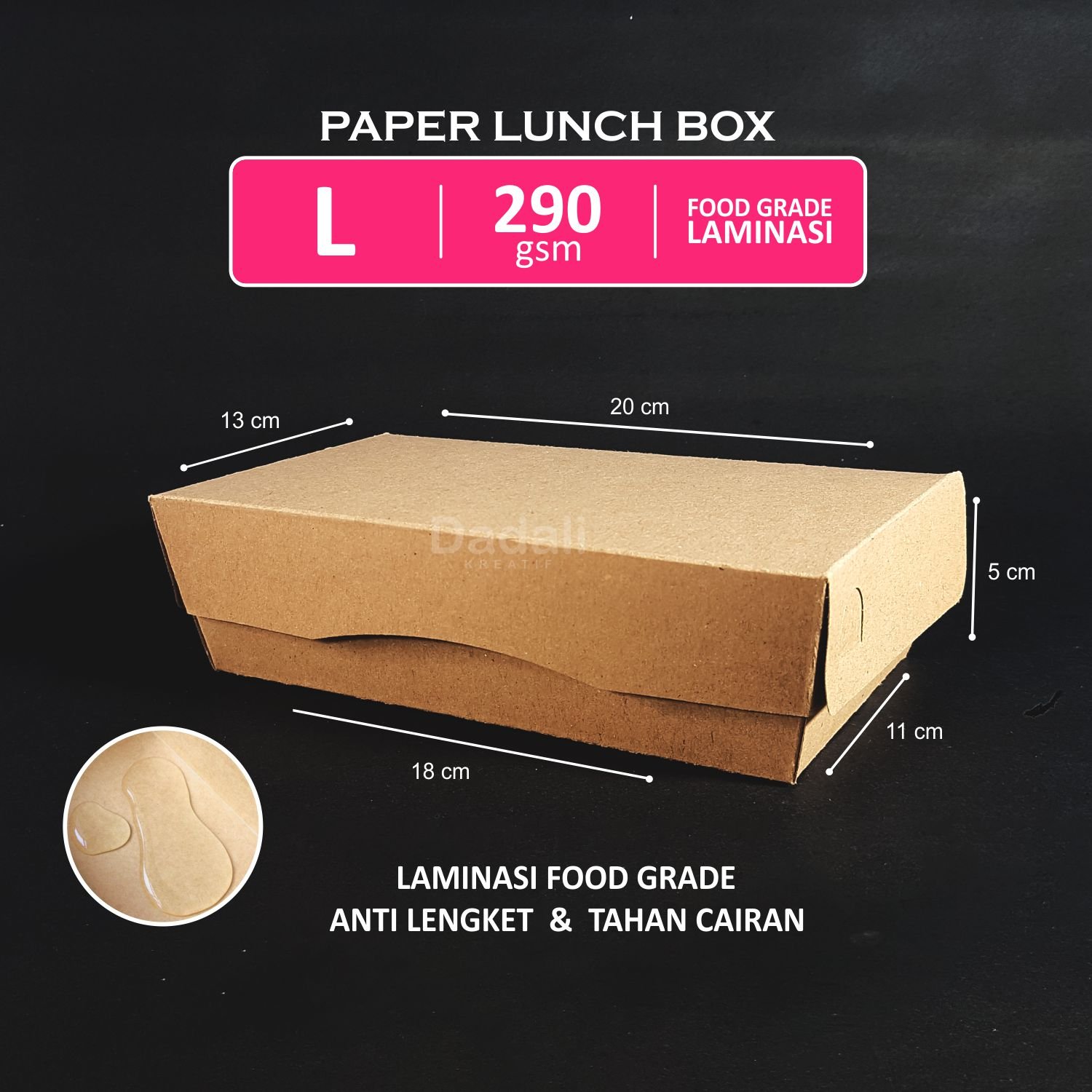 Sablon Paper Lunch Box Ukuran L