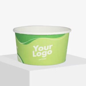 Paper Bowl 1000ml Full Color Custom Printing + Tutup