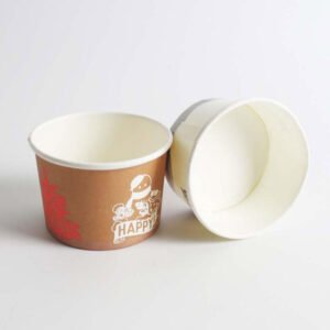 Printing Paper Bowl 650ml Full Color Custom + Tutup isi 1000 pcs gratis desain