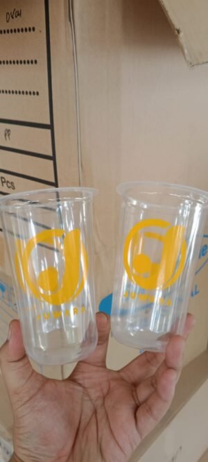 WhatsApp Image 2026-08-09 at 22.16.08 Cup Plastik PP 18 oz (Datar / Oval 8 Gram) – Paket 1.000 Pcs Tanpa Tutup (Free Custom Logo 1 Warna) gratis ongkir