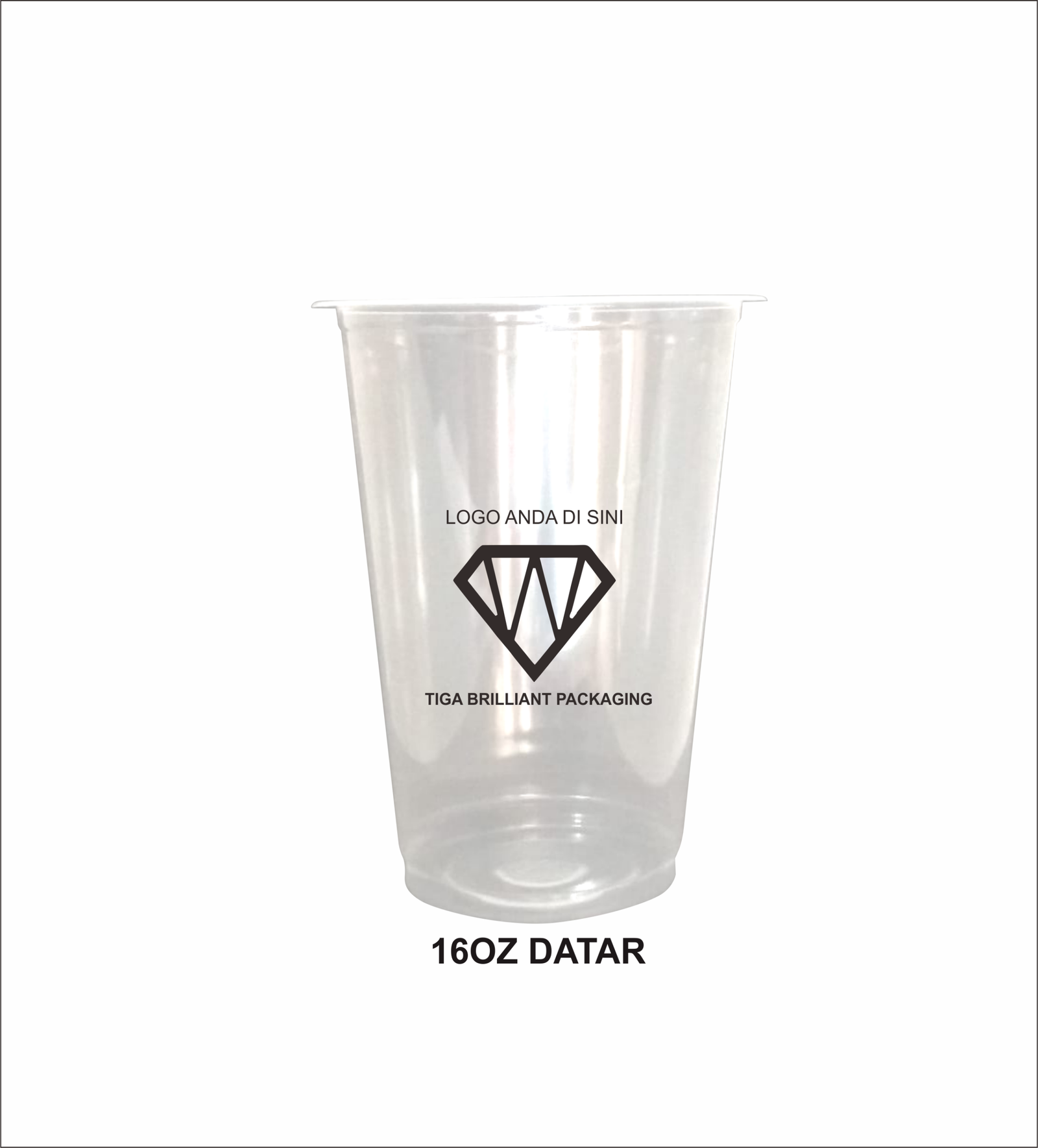 Sablon Cup PP 16oz Datar