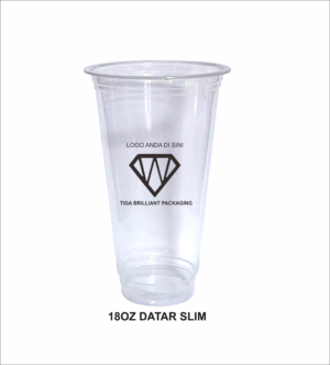 cup pp datar 18oz slim Sablon Cup 18 oz Datar Slim (9 Gram) – Paket 1.000 Pcs: Solusi Kemasan Terbaik untuk Bisnis Minuman