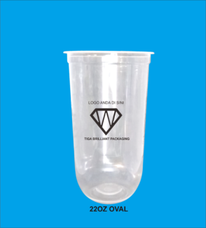 cup pp oval 22oz Sablon Cup Plastik PP 22 oz (Oval 10 Gram) – Paket 1.000 Pcs Tanpa Tutup (Free Custom Logo 1 Warna) gratis ongkir