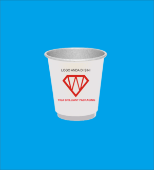 double wall putih Sablon Paper Cup Double Wall 6.5oz hot + Tutup - Isi 1000 Pcs gratis desain (Logo 1 Warna)