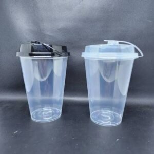 images (3) Sablon Cup Plastik PP Injection 14oz + Tutup + Stopper: Kemasan Premium Kelas Atas Bisnis Minuman Modern