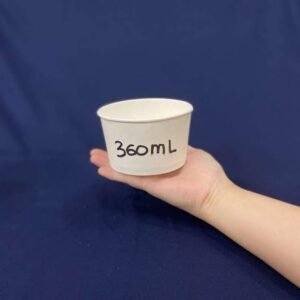 images Sablon Paper Bowl 360 ml + Tutup: Solusi Kemasan Kuliner Porsi Mini & Medium Modern