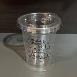 images (4) Sablon Cup Plastik PET 14 oz Datar + Tutup - Isi 1000 Pcs (Logo 1 Warna) gratis desain