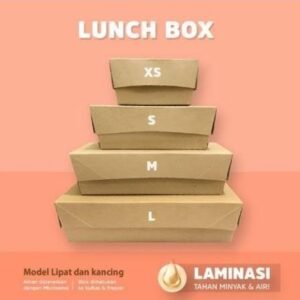 images Sablon Paper Lunch Box Ukuran M isi 1000 pcs Kemasan Makanan Porsi Standar Modern & Higienis gratis desain
