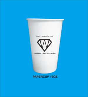 paper cup singgle wal 16oz hot Sablon Paper Cup 16 oz Hot Single Wall + Tutup - Isi 1000 Pcs (Logo 1 Warna) gratis desain