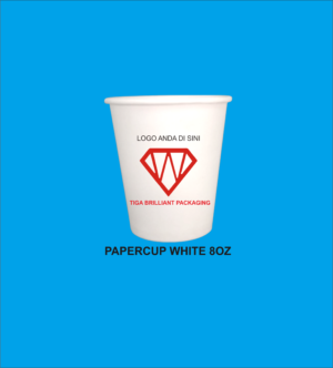 paper cup singgle wal 8oz putih SABLON PAPER CUP HOT 8OZ + TUTUP LOGO 1 WARNA FREE DESAIN ISI 1000 gratis ongkir