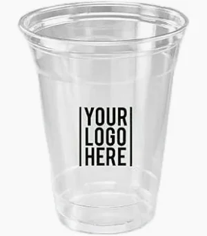 Sablon Cup Plastik PET 16 oz Datar + Tutup - Isi 1000 Pcs (Logo 1 Warna) gratis desain